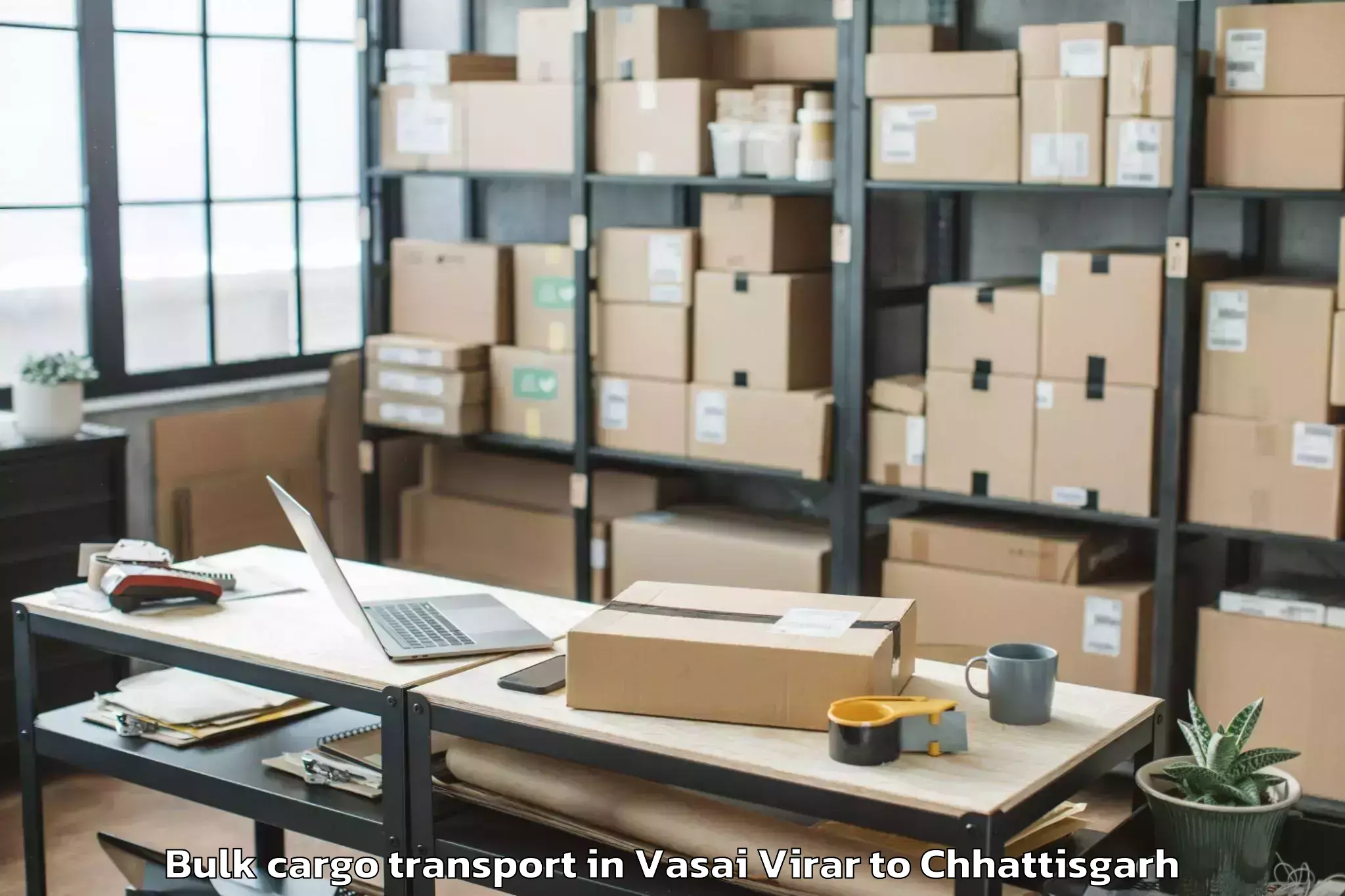 Trusted Vasai Virar to Khairagarh Bulk Cargo Transport